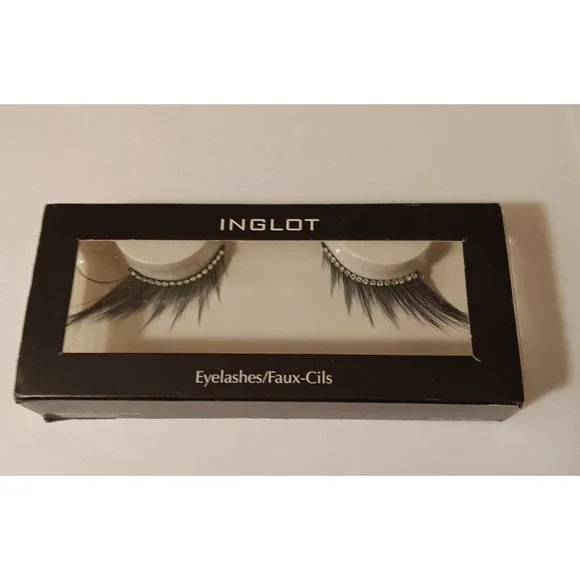 INGLOT Cosmetics Decorated Long Angled Black Strip Eyelashes Reusable 28S - Picture 1 of 2